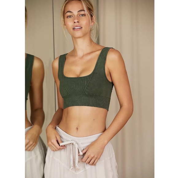 •SOLD• Free People Movement Square Neck Good Karma Bra in Secret Moss Size XS/S - Picture 5 of 6